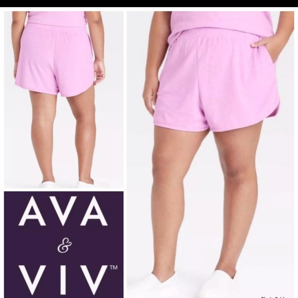Ava & Viv Lavender Terry Cloth Shorts